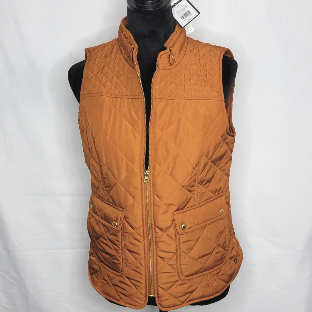 NEW NEW NEW!! Crown &‎ Ivy Jalan Bronze Icon Quilted Vest Size M
